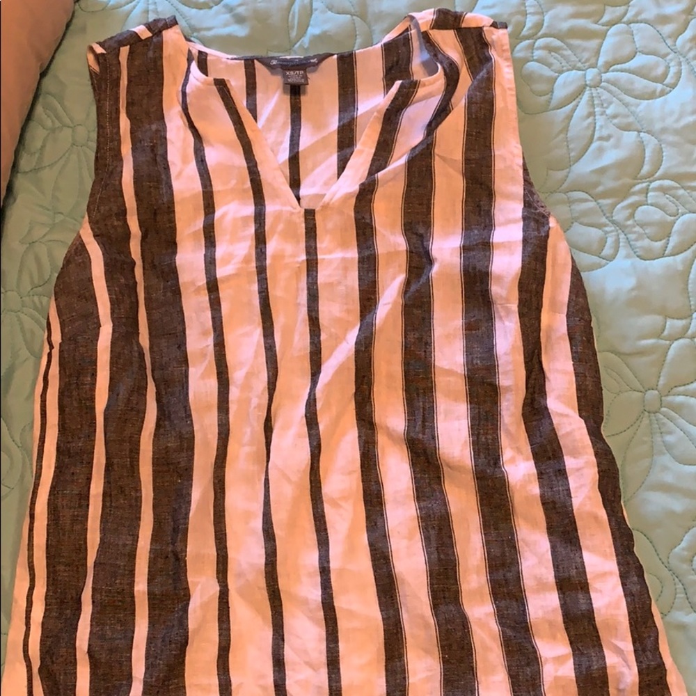 Grey and white stripe blouse